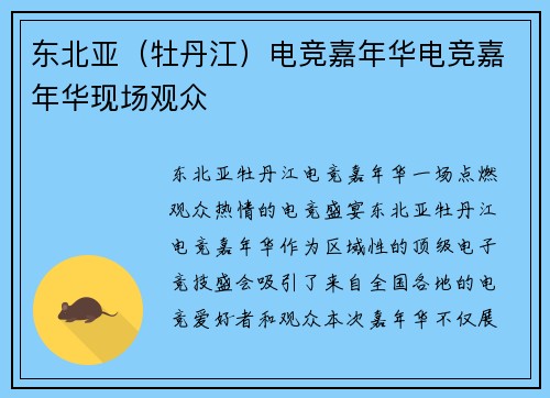 东北亚（牡丹江）电竞嘉年华电竞嘉年华现场观众