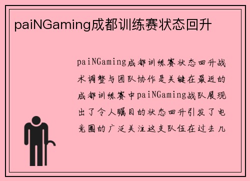 paiNGaming成都训练赛状态回升